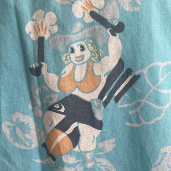 QUICKSILVER HAWAIIAN SHIRT NAUGHTY MAMA IN A ROCKET PRINT SZ M VERSATILE ICONIC - Picture 16 of 16